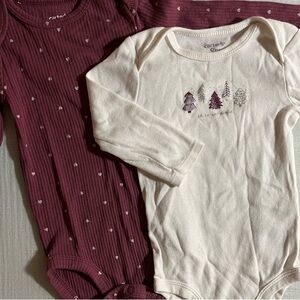 (2) 9m Cozy Kids One Piece Set - Cream and Purple